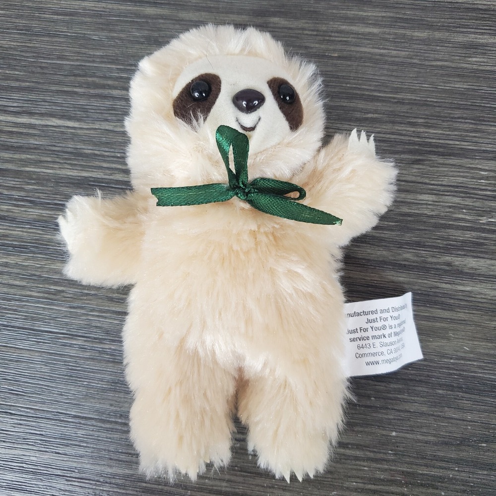 Just For You Beige Cream Sloth Tiny Plush Mini 6" Stuffed Animal